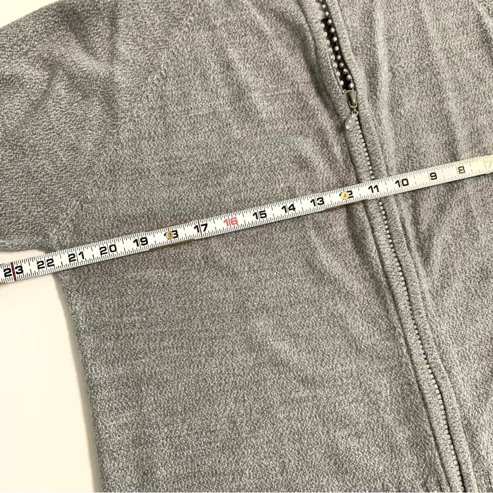 Quacker Factory Zip Up Jacket Sweater Women's Rhinestones Gray Size Large